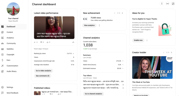 YouTube 1 030 Subscriber Organic Monetized Channel