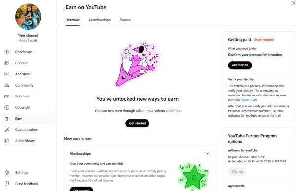 YouTube 1500 Subscriber Organic Monetized Channel