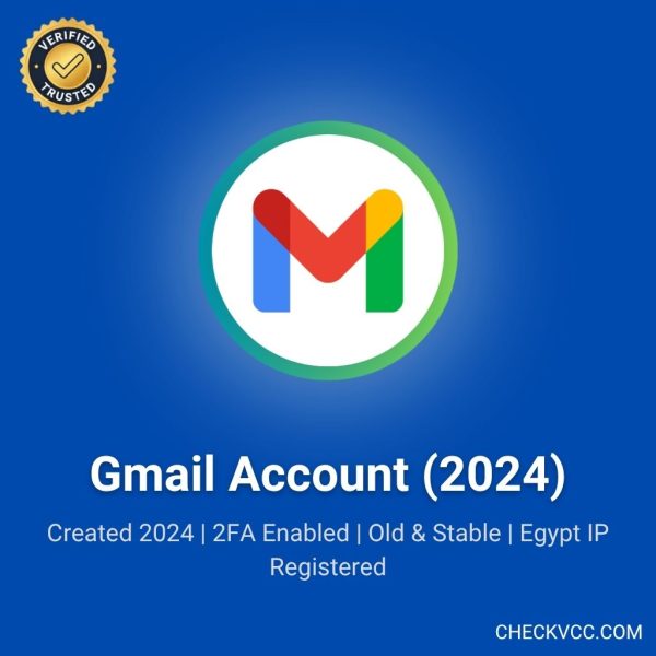 Aged Gmail Accounts | Created 2024 | 2FA Enabled | Old & Stable | Egypt IP Registered