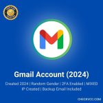 Gmail Accounts | Created 2024 | Random Gender | 2FA Enabled | MIXED IP Created | Backup Email Included