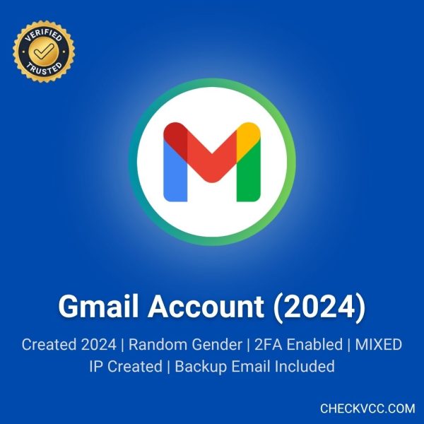 Gmail Accounts | Created 2024 | Random Gender | 2FA Enabled | MIXED IP Created | Backup Email Included