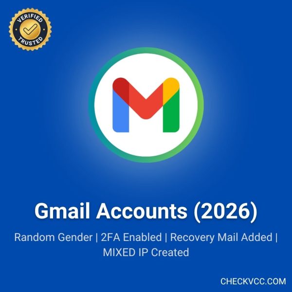 Gmail Accounts | Created 2026 | Random Gender | 2FA Enabled | Recovery Mail Added | MIXED IP Created