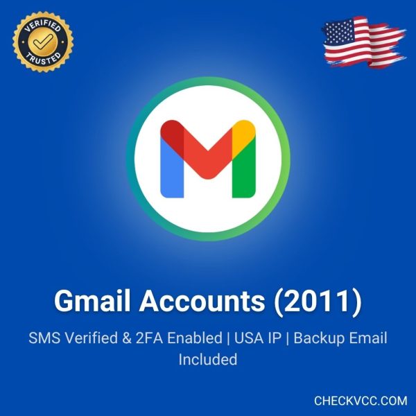 Buy Aged Gmail Accounts (2011) – SMS Verified & 2FA Enabled | USA IP | Backup Email Included