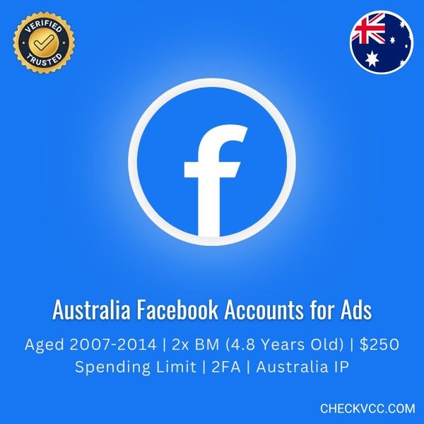 Buy Australia Facebook Accounts for Ads | Aged 2007-2014 | 2x BM (4.8 Years Old) | $250 Spending Limit | 2FA | Australia IP