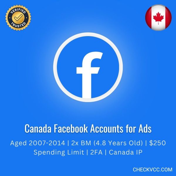 Buy Canada Facebook Accounts for Ads | Aged 2007-2014 | 2x BM (4.8 Years Old) | $250 Spending Limit | 2FA | Canada IP