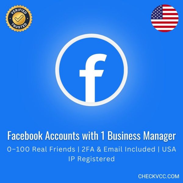 Buy Facebook Accounts with 1 Business Manager | 0–100 Real Friends | 2FA & Email Included | USA IP Registered