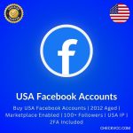 Buy USA Facebook Accounts | 2012 Aged | Marketplace Enabled | 100+ Followers | USA IP | 2FA Included