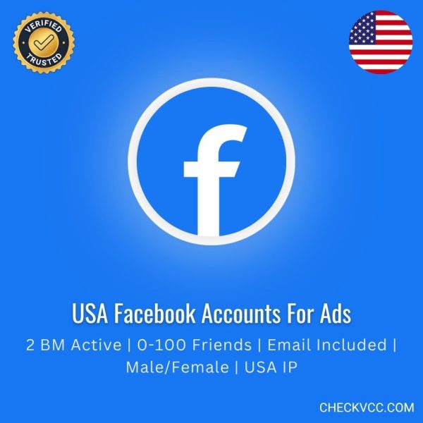 Buy USA Facebook Accounts for Ads | 2 BM Active | 0-100 Friends | Email Included | Male/Female | USA IP