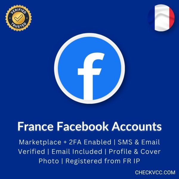 Buy France Facebook Accounts | Marketplace + 2FA Enabled | SMS & Email Verified | Email Included | Profile & Cover Photo | Registered from FR IP