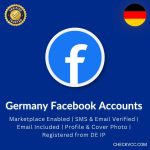 Buy Germany Facebook Accounts | Marketplace Enabled | SMS & Email Verified | Email Included | Profile & Cover Photo | Registered from DE IP