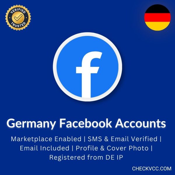 Buy Germany Facebook Accounts | Marketplace Enabled | SMS & Email Verified | Email Included | Profile & Cover Photo | Registered from DE IP