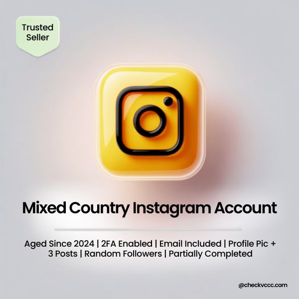 Buy Mixed Country Instagram Accounts | Aged Since 2024 | 2FA Enabled | Email Included | Profile Pic + 3 Posts | Random Followers | Partially Completed