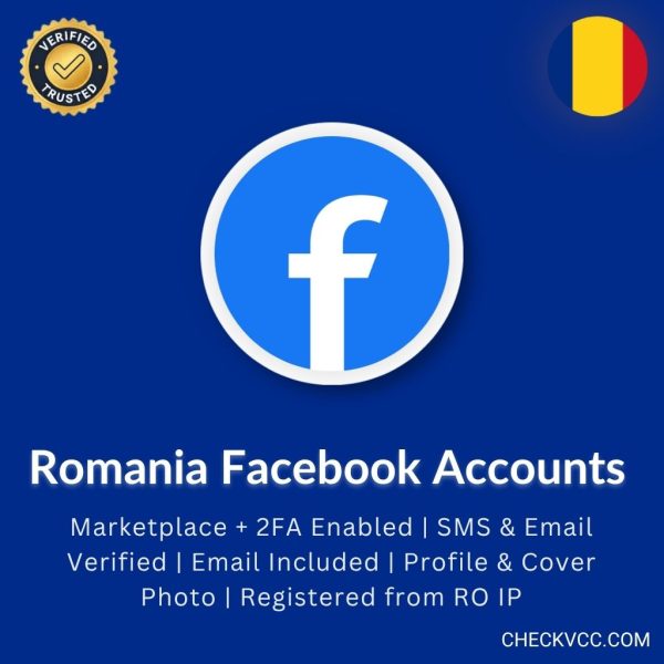 Buy Romania Facebook Accounts | Marketplace + 2FA Enabled | SMS & Email Verified | Email Included | Profile & Cover Photo | Registered from RO IP
