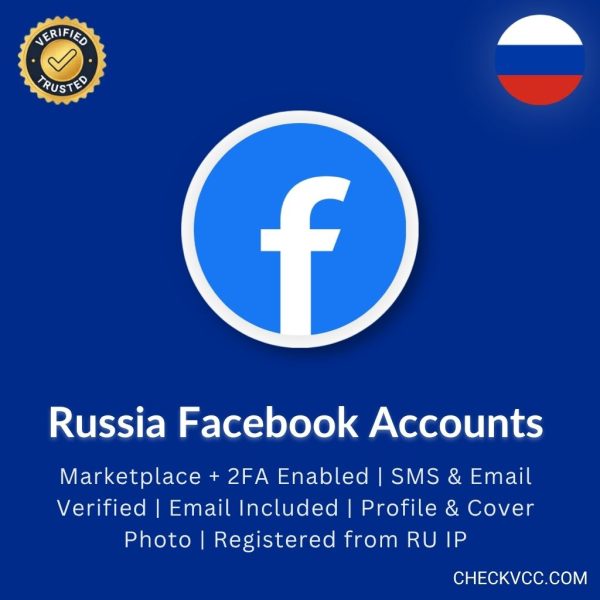 Buy Russia Facebook Accounts | Marketplace + 2FA Enabled | SMS & Email Verified | Email Included | Profile & Cover Photo | Registered from RU IP