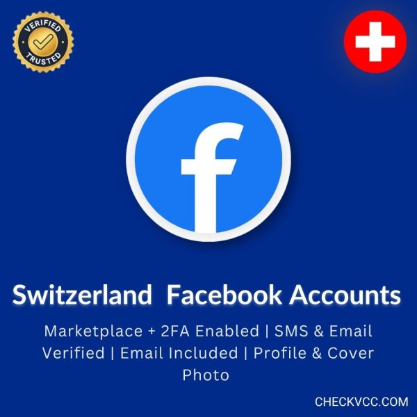 Buy Switzerland Facebook Accounts | Marketplace + 2FA Enabled | SMS & Email Verified | Email Included | Profile & Cover Photo | Registered from CH IP