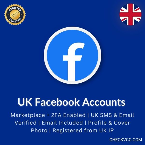 Buy UK Facebook Accounts | Marketplace + 2FA Enabled | UK SMS & Email Verified | Email Included | Profile & Cover Photo | Registered from UK IP
