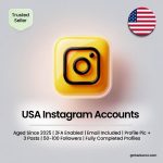 Buy USA Instagram Accounts | Aged Since 2025 | 2FA Enabled | Email Included | Profile Pic + 3 Posts | 50-100 Followers | Fully Completed Profiles