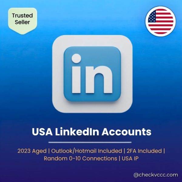 Buy USA LinkedIn Accounts | 2023 Aged | Outlook/Hotmail Included | 2FA Included | Random 0-10 Connections | USA IP