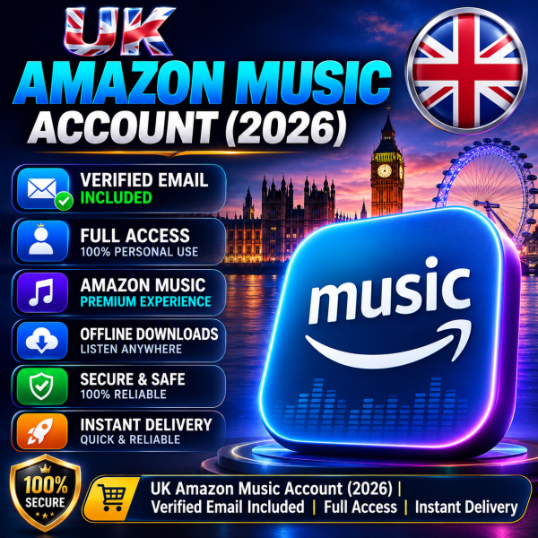🇬🇧 UK Amazon Music Account (2026) | Verified Email Included | Full Access | Instant Delivery