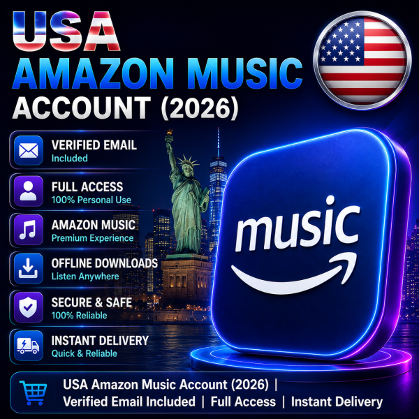 🇺🇸 USA Amazon Music Account (2026) | Verified Email Included | Full Access | Instant Delivery